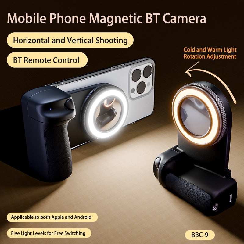 Magnetic Bluetooth Camera Grip with Wireless Charging