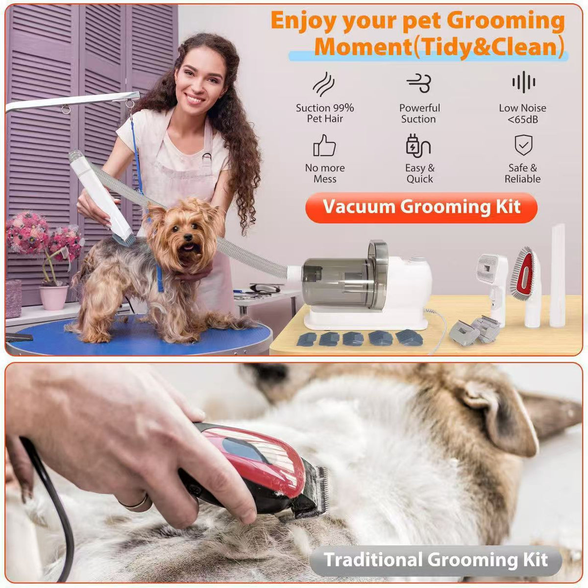 Pet-friendly electrostatic hair vacuum cleaner